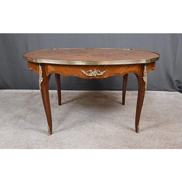 Louis XV Style Marquetry Coffee Table For Sale - Image 13 of 16
