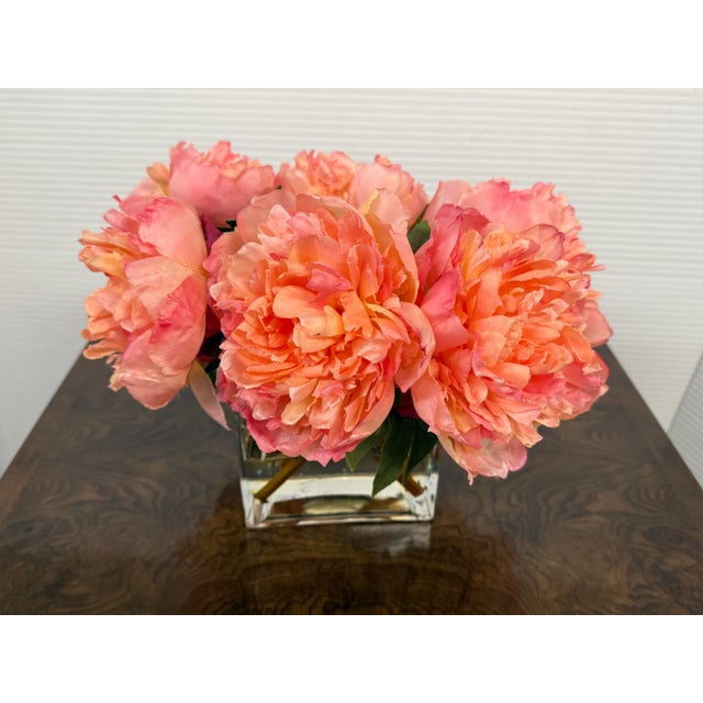 Windward Home Luxury Faux Peonies in a Block Vase For Sale - Image 12 of 12