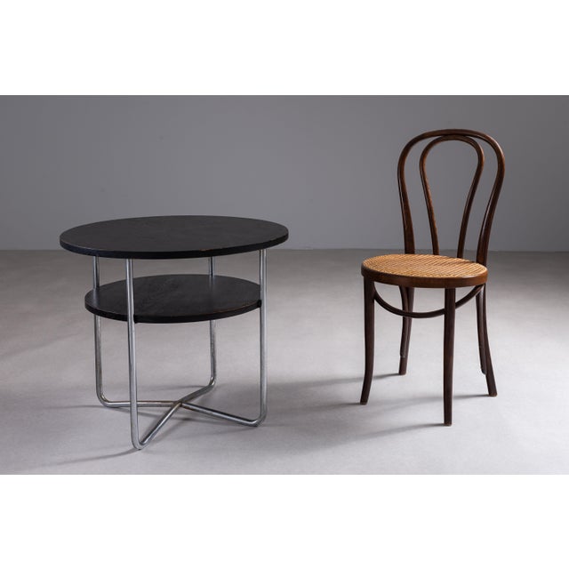 Wood Coffee Table with Tubular Frame by Michael Thonet, 1940s For Sale - Image 7 of 14