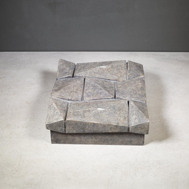 R & Y Augousti Shagreen Decorative Rhombas Box For Sale - Image 9 of 12