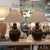 Pair of Ralph Lauren Gloss Black "Malin Ming" Lamps With Cream Coolie Shades and Brass Bases For Sale - Image 10 of 11