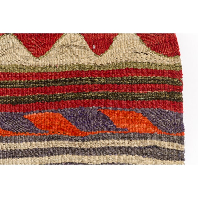 Orange Mid 20th Century Tribal Wool Runner for Entryway or Kitchen For Sale - Image 8 of 10
