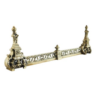 Antique French Louis XVI Style Adjustable Bronze Fireplace Fender, 1880 For Sale