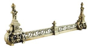 Antique French Louis XVI Style Adjustable Bronze Fireplace Fender, 1880