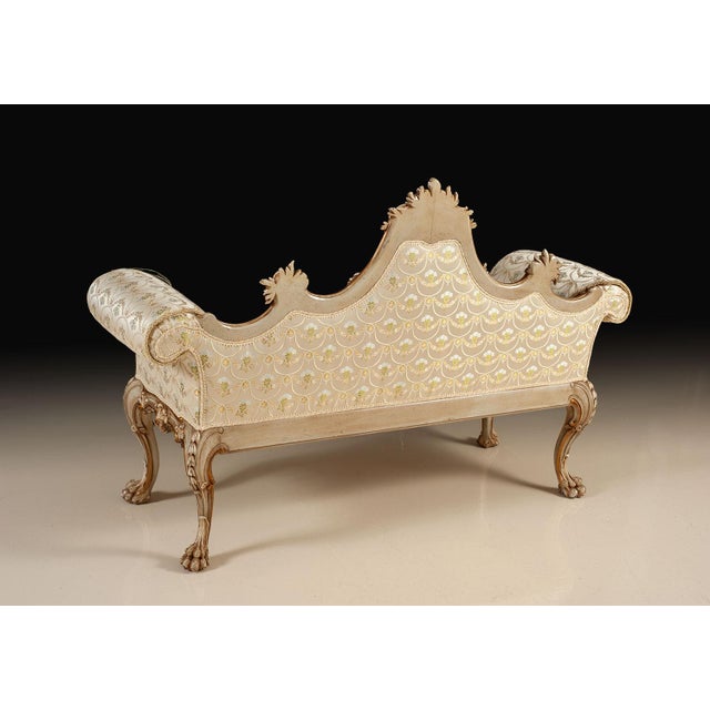 Italian Italian Antique Gilt Carved Upholstered Bench With Floral Fabric For Sale - Image 3 of 7