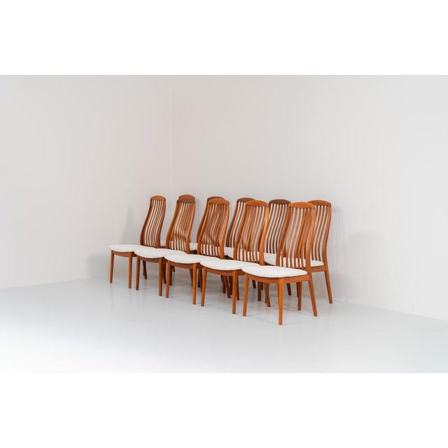 Set of 10 dining chairs by Schou Andersen (Denmark, 1950s). A stunning set of mid-century dining chairs, crafted with...
