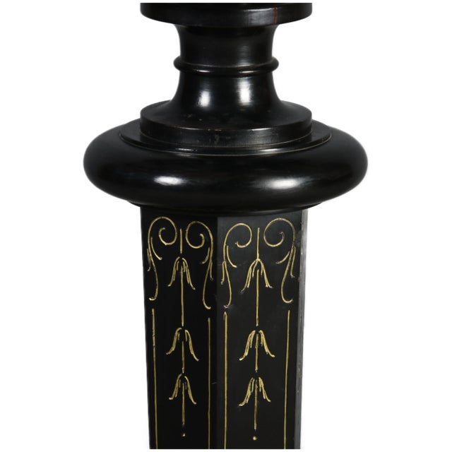 Antique Art Nouveau Floral Column in Black Gold, 1900, in Good conditions. Designed 1890 to 1919