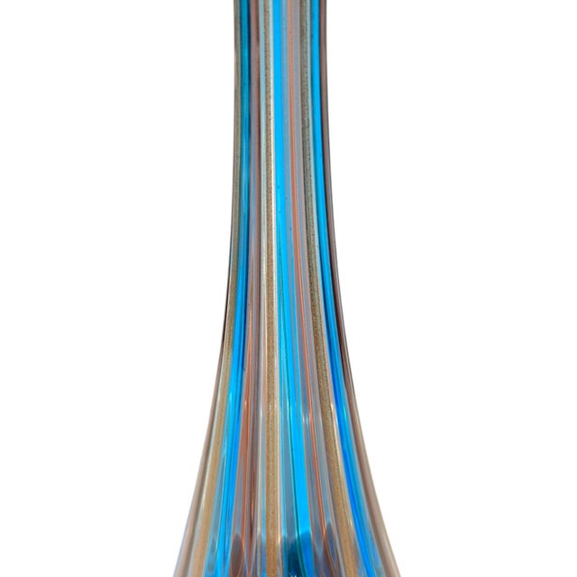 This is an extraordinary Italian Murano art glass decanter in the manner of Gio Ponti for Venini. Features a tall, slender...