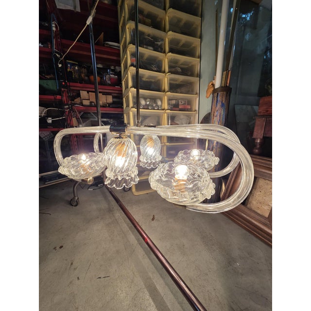 Art Deco Murano and Brass Navetta Chandelier from Barovier, 1930s For Sale - Image 13 of 18