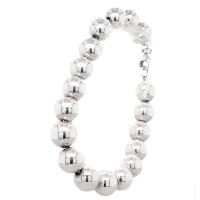 Tiffany & Co. Sterling Silver 10 Mm Beaded Bracelet For Sale - Image 14 of 15