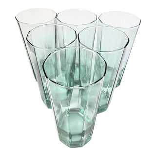 Vintage Sea Glass Green Tumblers- Set of 6 For Sale