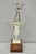 Vintage 1970s Art Deco Silver Metal Marble & Wood Figural Golf Trophy Award Cup For Sale - Image 13 of 17