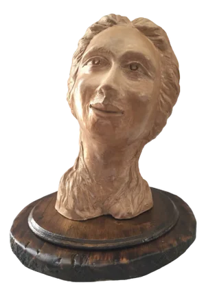 Statue Sculpture in Raw Earth of Woman, 1950s