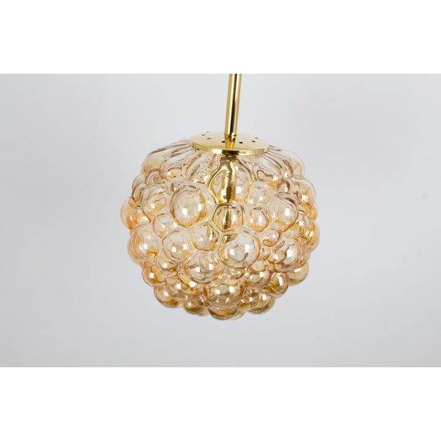 Large Amber Bubble Glass Pendant by Helena Tynell for Limburg, 1970s For Sale - Image 6 of 9