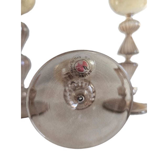 Glass 1980s Parise Vetro Venetian Murano Set of Wine Glasses - Set of 8 For Sale - Image 7 of 7