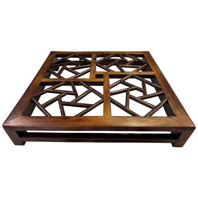 Chinese Antique Chinese Fretwork Kang Table For Sale - Image 3 of 7