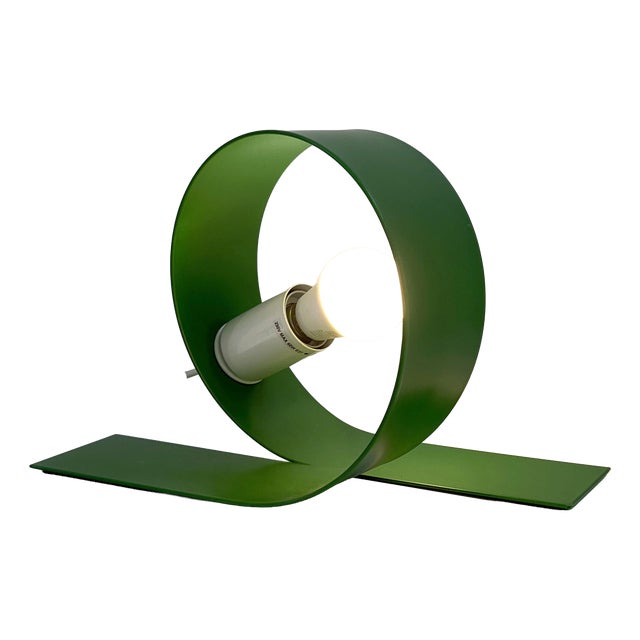 Green Loop Table Lamp, 1980s For Sale