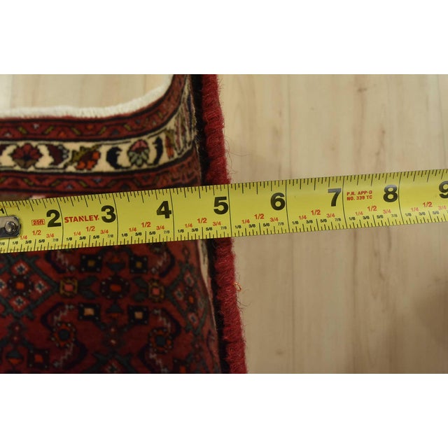 Hamedan Runner 2’7” X 9’4” Red Wool Vintage Tribal Hand-Knotted Rug For Sale - Image 11 of 13