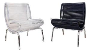 Pair Black + Clear Chair Model "Hydra" Roberto Semprini for Sintesi, Italy 1994