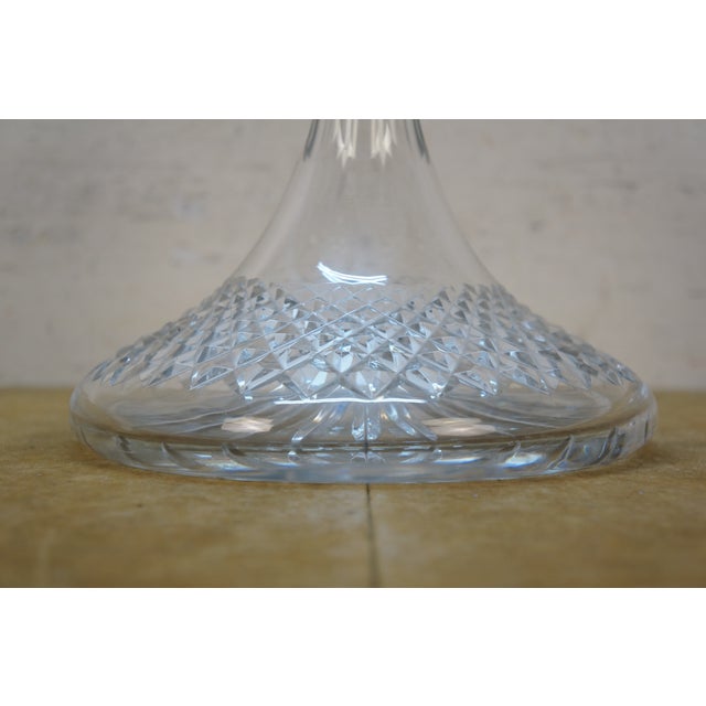 Late 20th Century Waterford Lismore Irish Cut Crystal Ships Decanter Liquor Bottle W/ Stopper 11" For Sale - Image 11 of 13