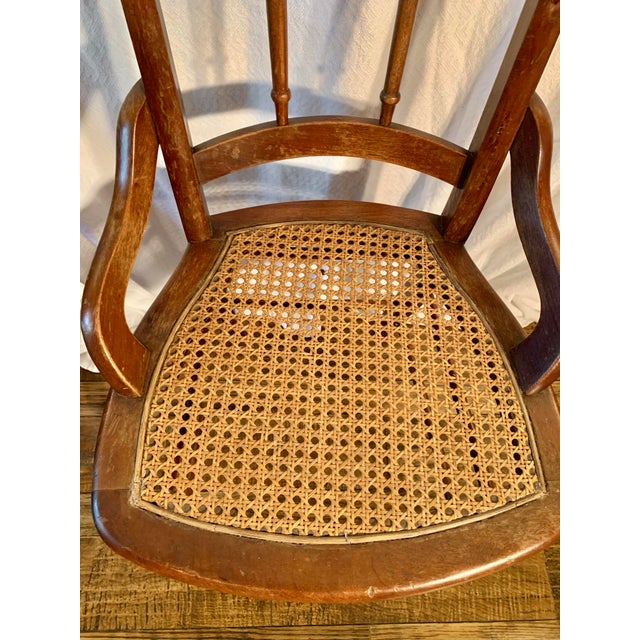 Wood Early 20th Century French Walnut and Cane Seat Chair For Sale - Image 7 of 12