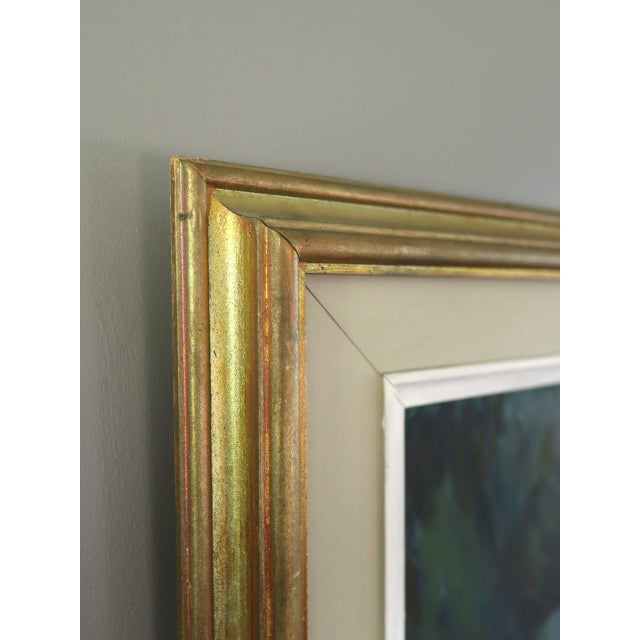 Mid 20th Century Mid-Century Modern 'Garden Gathering' Vintage Swedish Expressive Landscape Oil Painting, Framed For Sale - Image 5 of 10