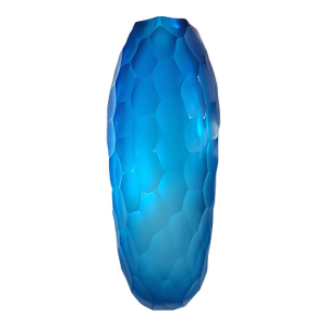 Blue Mid Century Modern, Murano Glass Vase, Italy 1980s
