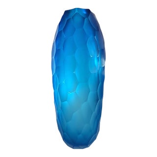 Blue Murano Glass Vase, Italy 1980s For Sale