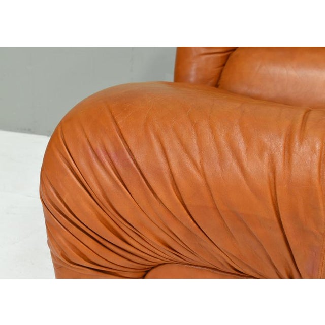 Vintage Lounge Chairs in Cognac Leather by Rossi di Albizzate, Italy, 1970s, Set of 2 For Sale - Image 17 of 18