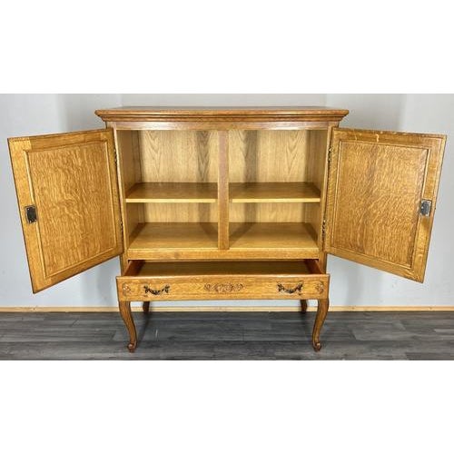 Vintage French Louis XVI Style Oak Cabinet with Carved Panels For Sale - Image 11 of 12