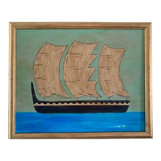 Contemporary Impressionist Style Seascape Painting on Canvas, Framed For Sale
