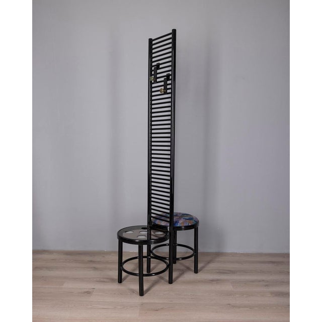 1980s Vintage Italian Hall Cabinet with Coat Rack and Seat, 1970s For Sale - Image 5 of 11