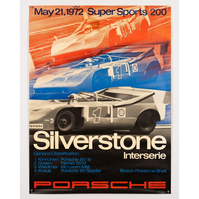 Vintage Original Porsche Poster by Atelier Strenger, 1972 For Sale - Image 3 of 9