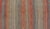 Textile Vintage Turkish Kilim Runner in Coral, Blue and Beige Striped Design 2'10" X 11'6" For Sale - Image 7 of 10