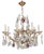 Large Louis XV Style Cage Chandelier with Crystal Pendants and Amethyst Drops, 1950 For Sale