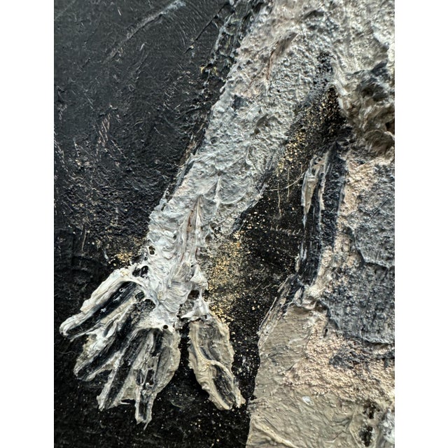 Modern Art Brut, Oil and Sand on Canvas, 1971 For Sale - Image 3 of 10