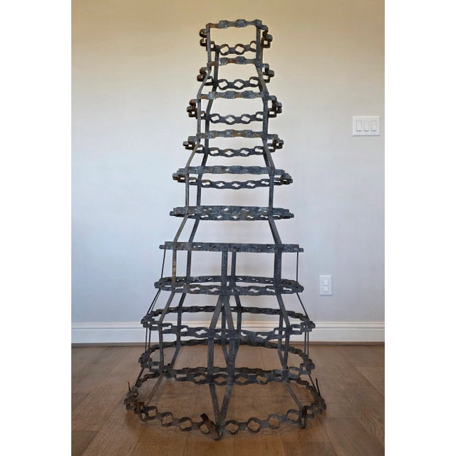 Monumental French Vineyard Industrial Metal Wine Bottle Drying Rack Tree For Sale - Image 11 of 18