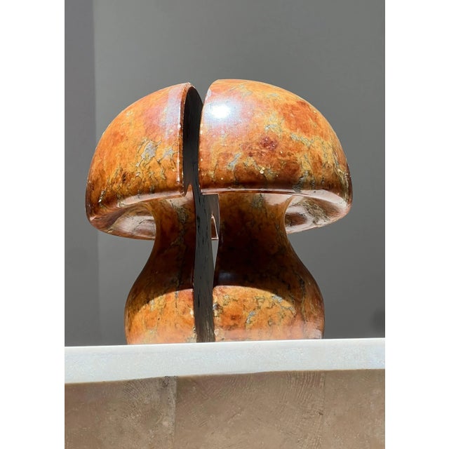 Vintage Italian Alabaster Mushroom Bookends, Circa 1960 - A Pair For Sale - Image 10 of 10