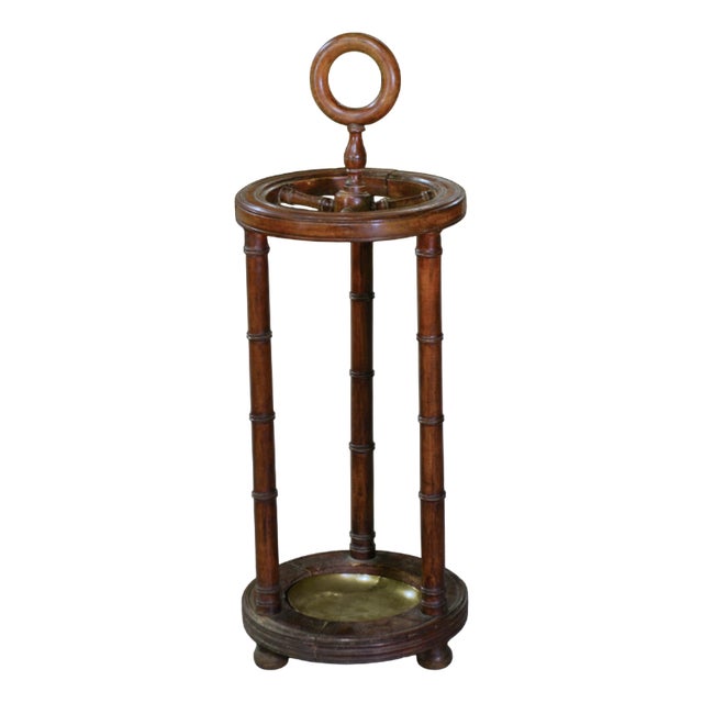 Beechwood Umbrella Stand with Faux Bamboo Finish, 1930s For Sale