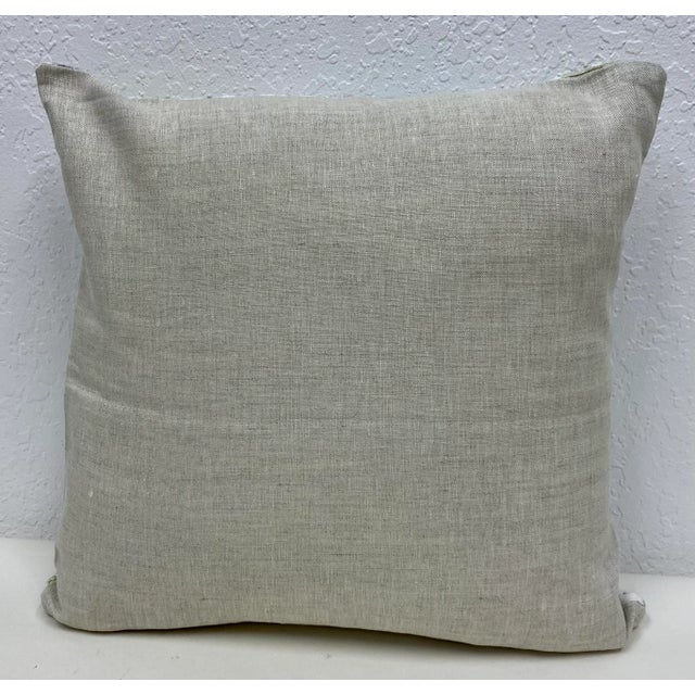 16" Square Pillow With A Modern Watercolor-Look Pattern Depicting Trees and Flowers - Made in UK. This pillow was made in...