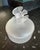 White Limited Edition 1975 Lalique for Nina Ricci L’Air Du Temps Frosted Crystal Powder Box, Numbered D-471 For Sale - Image 8 of 9