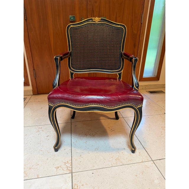 1950s Mid-20th-Century Louis XV–style Armchair by John Widdicomb Co. Of Grand Rapids, Michigan, Retaining Its Original Manufacturer’s Identification. For Sale - Image 5 of 12