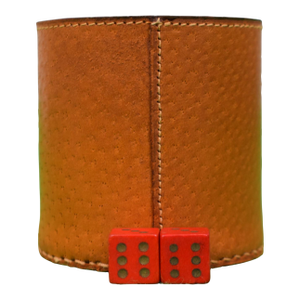 Mid 20th Century Abercrombie & Fitch English Pigskin Backgammon Dice Cup, Made in England