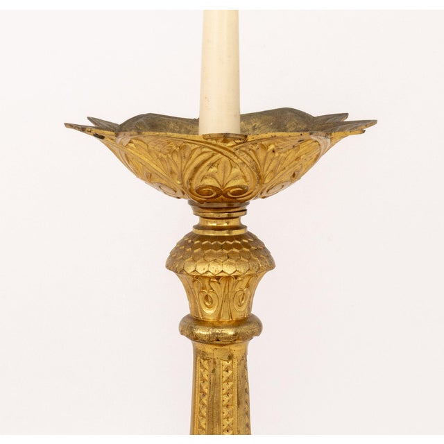 Early 20th Century Early 20th Century Gothic Revival Gilt Bronze Floor Lamp For Sale - Image 5 of 8