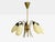 1950s 1950s Mid-Century Modern German Modern, Five-Light Chandelier, Brass, Metal, Glass For Sale - Image 5 of 13
