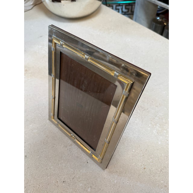 Gucci Vintage Gucci Silver & Gold Tone Picture Frame 5x7 For Sale - Image 4 of 6