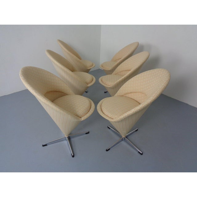 Beige Early Cone Chairs by Verner Panton for Plus-Linje, Denmark, 1950s, Set of 6 For Sale - Image 8 of 18