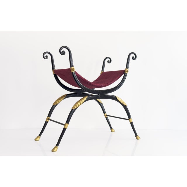 French Stool in Wrought Iron For Sale - Image 6 of 6