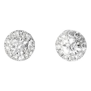 Late 20th Century Pair of 10K White Gold Diamond Stud Earrings For Sale