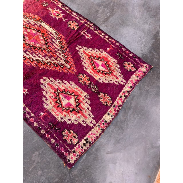 Purple Mid-Century Modern 5x11 Vintage Moroccan Rug For Sale - Image 8 of 12